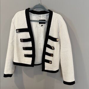 Eloquii Black and White Textured Blazer